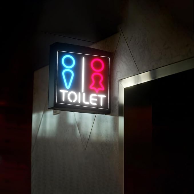 Toilets Neon Signs for Wall Decor Neon Lights for Bedroom Led Business Signs Suitable for Washroom Restroom Christmas Birthday Party Unique for Lover,21 * 21cm