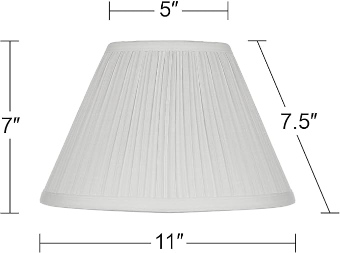 Antique White Medium Empire Mushroom Pleated Lamp Shade 5" Top x 11" Bottom x 7.5" High (Clip-On) Replacement - Springcrest