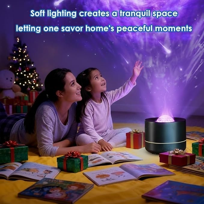 Northern Lights Projector,Ocean Wave & Aurora Galaxy Light with 12 Color Patterns RGB LED Mood Lighting for Bedroom,Suitable as for Women,Children,Teenagers and Girls（Black）