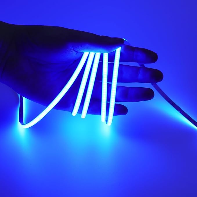 GOMING 5V 5mm Width COB USB LED Strip Light Blue USB Powered 13.12ft/4M(2pcs x 6.6ft/2M) High Density 400LEDs/M Flexible IP20 Not Waterproof LED Tape Lights for DIY Decoration Lighting