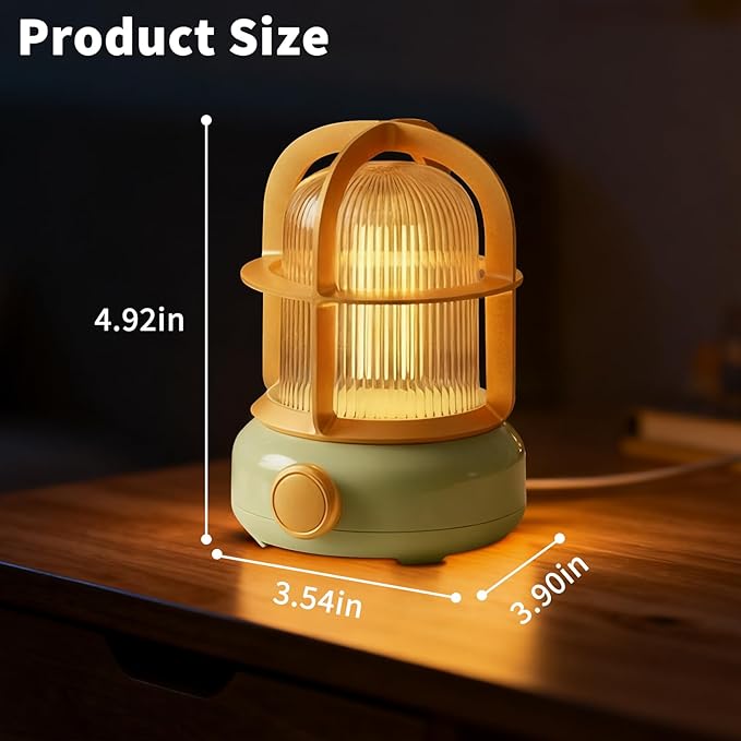 Cute Camping Lantern with Adjustable Dimming & USB-C Charging, Desk Decor for Bedroom, Indoor Outdoor Adventures & Emergency Use Gift, Retro Atmosphere Lamp for Bar (Green)