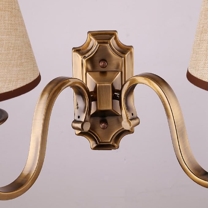 Aiwen Vintage Modern Wall Sconce Wall Lamp Wall Light Solid Brass Fitting Fixture 2 Lights