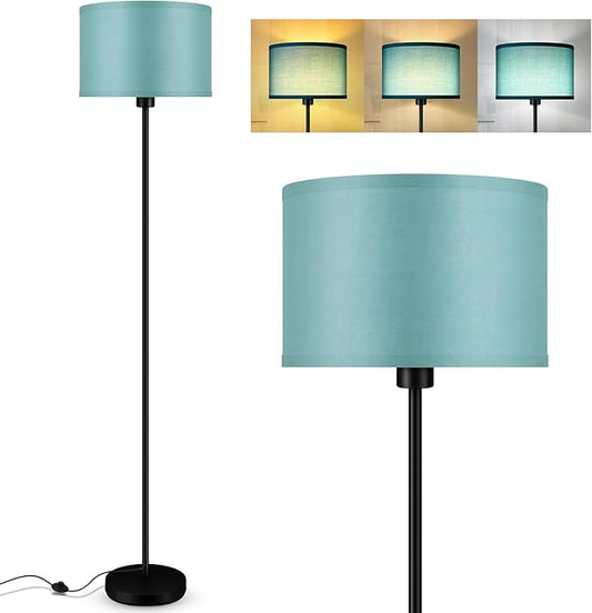 Floor Lamp, Standing Lamp, Modern Floor Lamps with Green Lampshades, Foot Switch, 59" Tall, Bright Pole Lamps for Living Room, Bedroom, Office, Nightstand, Kids' Gift, Green Lamp (Without Bulb)