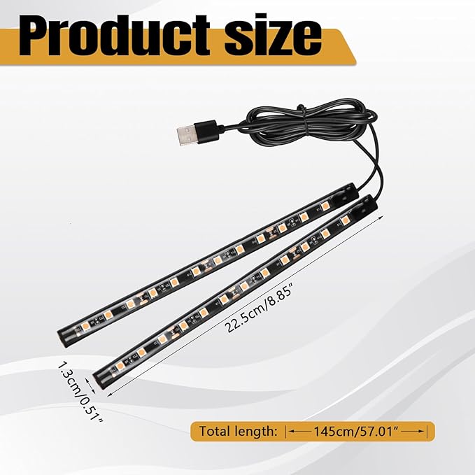 Wuyaoyao Car LED Strip Light, 12V 24 LED Vehicle Interior Atmosphere Lamps with USB Port, Auto Under Dash Ambient Night Light, Universal Car Accessories (Pink Purple, USB)