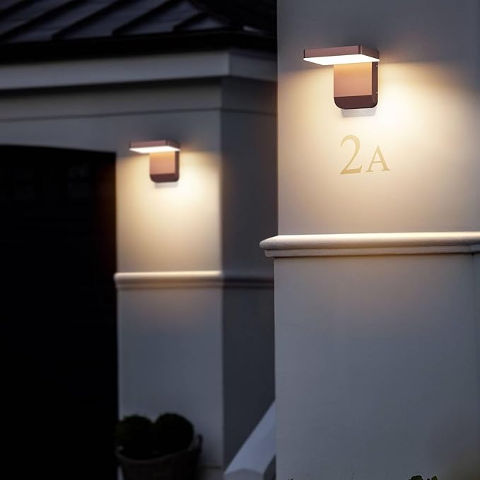 Modern Outdoor Rotatable Wall Light LED Wall Sconce Bronze Exterior Wall Lights Fixture Modern Lights for House, 3000K
