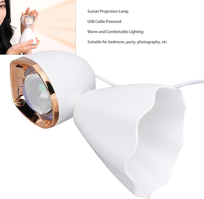 TOPINCN ABS Sunset Projection Lamp, Orange Mood Light, Twilight Glow Illuminators, Ambient Night Lighting for Bedroom Party Indoor Decoration, Selfie Background