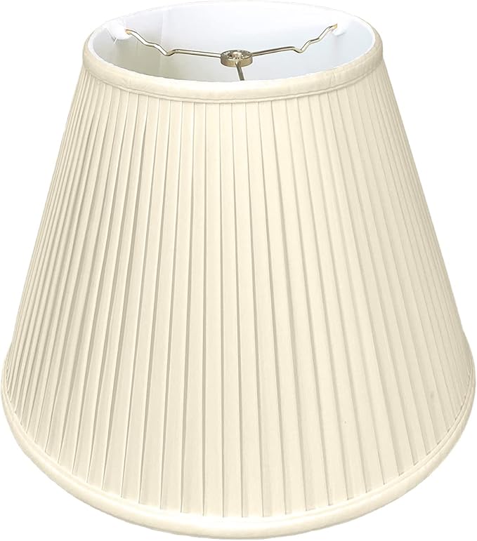 Royal Designs Deep Empire Side Pleat Basic Lamp Shade, Beige, 8" x 14" x 11" (BS-728-14BG)