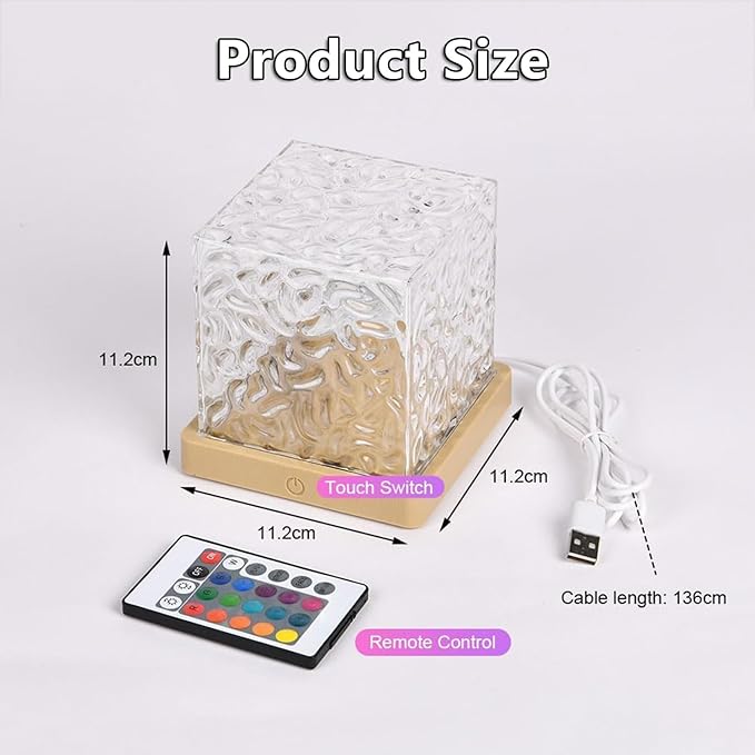 Ocean Wave Projection Lamp, 16 Color RGB Mood Light with Remote, 3D Water Ripple Night Light for Kids Room, Meditation, Yoga, Home Decor(2 Pcs)