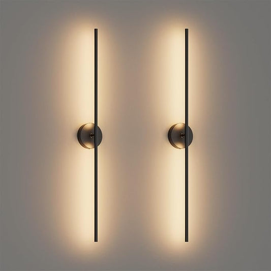 Modern Wall Sconces Set of Two 3000K 40In Hardwired Black Bathroom Sconce Vanity Light Bar 360° Rotate Warm Light for Bedroom Bathroom