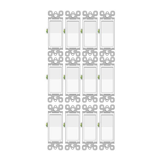 Greencycle 12 Pack Lights Switches Rocker,15 Amp Single Pole Lights Switches White,SP Paddle Light Switch,120V-277V AC,On/Off Wall Switch,Residential/Commercial Grade,Home & Office,UL Listed