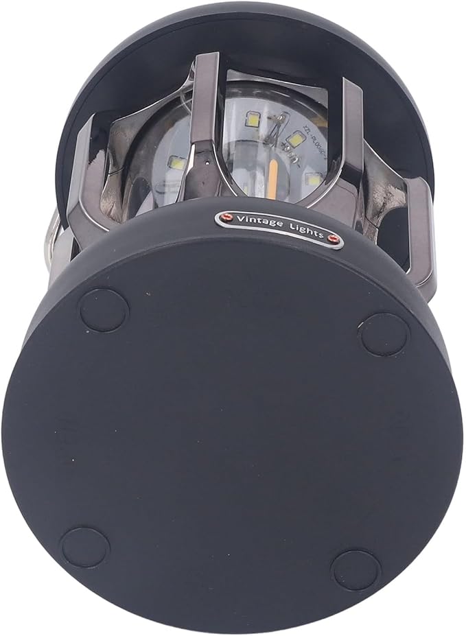 Retro Camping Lantern, Rechargeable LED Tent Lamp with 3 Light Modes, Dimmable Vintage Camping Light with Hook, USB Type C Portable Lantern for Garden Outdoor (Black)