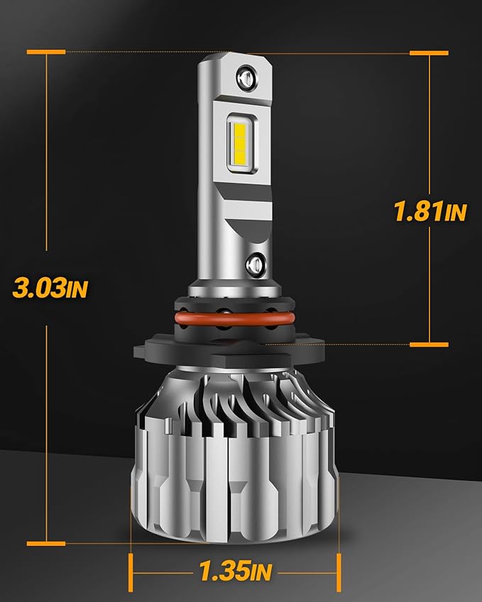 SEALIGHT 9012/Hir2 Bulbs 66000 LM Ultra-Bright 6500K White, S6 9012 Light Bulbs, Real 1:1 Size for Vehicle, Hir2 Fog Lights 80,000hrs+ Lifespan, CANbus-Ready Plug and Play, IP68, Pack of 2