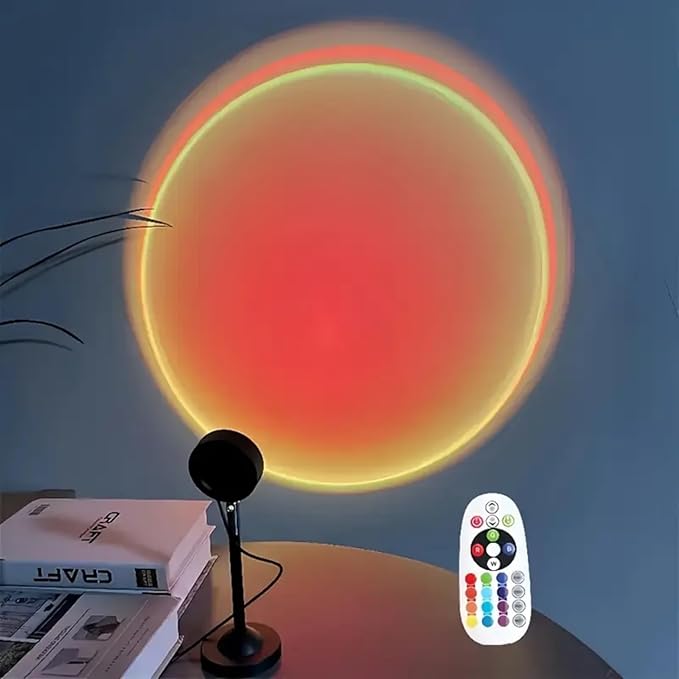 Sunset Lamp with APP & Remote Control,16 Colors Night Light 180° Rotation Rainbow 4 Modes Setting for Photography/Selfie/Party/Home/Living Room/Bedroom Decor, Gifts Women