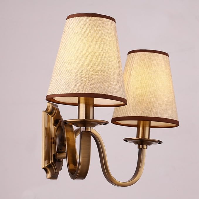 Aiwen Vintage Modern Wall Sconce Wall Lamp Wall Light Solid Brass Fitting Fixture 2 Lights