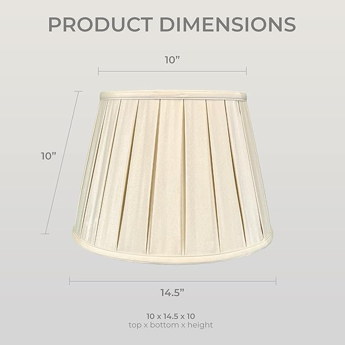 Royal Designs, Inc. Empire English Pleat Lamp Shade, BSO-724-14BG, 10 x 14.5 x 10, Beige