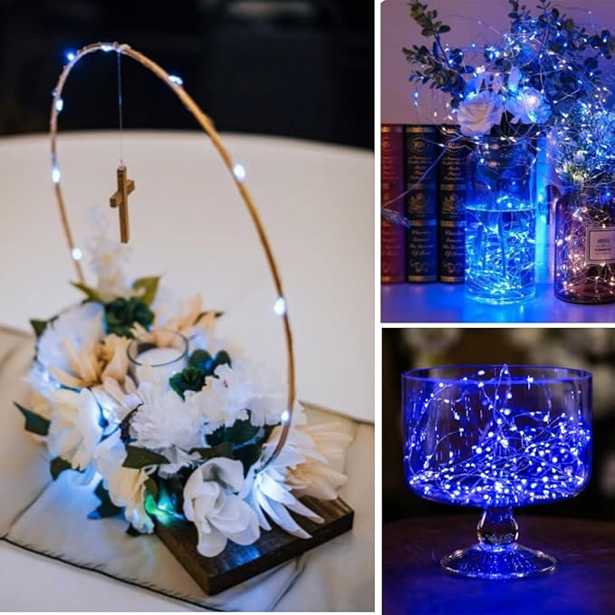 SOCO 16 Pack LED Fairy Lights Battery Operated - 10FT 30LED Copper Wire Mason Jar String Lights, IP65 Waterproof, Bendable for Indoor/Outdoor, Christmas, Wedding, Party, Camping Decor