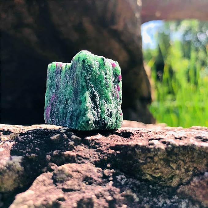 Zenkeeper 1Lb Ruby Zoisite Raw Stones for Tumbling, Polishing, Rough Ruby Zoisite Crystals Bulk Rough Gemstone for Jewelry Making, Healing, Meditation, Reiki