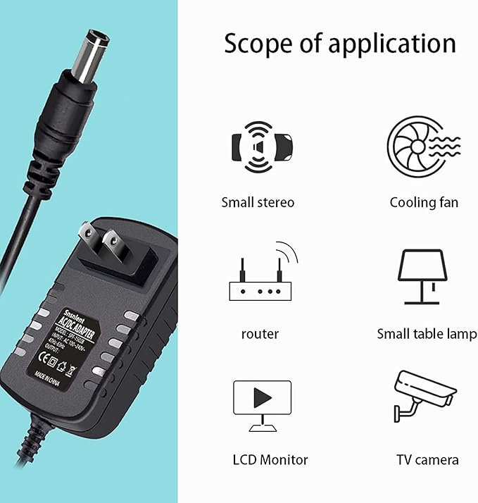 Replacement 24V AC Adapter Charger Compatible with Govee H6078 RGBIC Floor Lamp LED Wi-Fi App Control Smart lamp Power Supply Cord Mains PSU