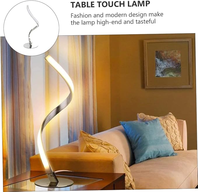 POPETPOP 1pc Touch Dimmable Led Desk Lamp Nightstand Light Eye-Caring Warm Glow for Bedside Reading and Makeup Us Plug Modern Design for Bedroom and Nursery