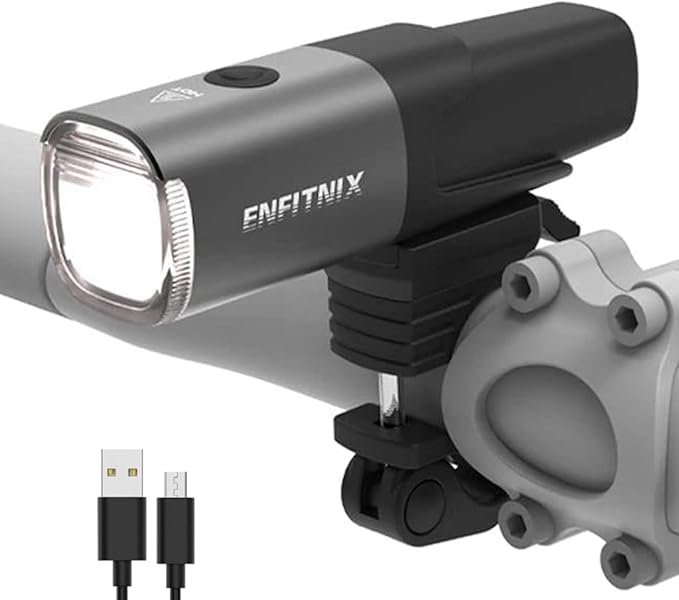 Navi 500 Smart Bike Light, Auto On/Off, 2450 mAh USB Type-C Rechargeable Bicycle Front Lamp, 530 Lumen Multi-Mod Super Bright LED Bike Light, IPX6 Waterproof, Aluminum Frame, 5 Light Modes.