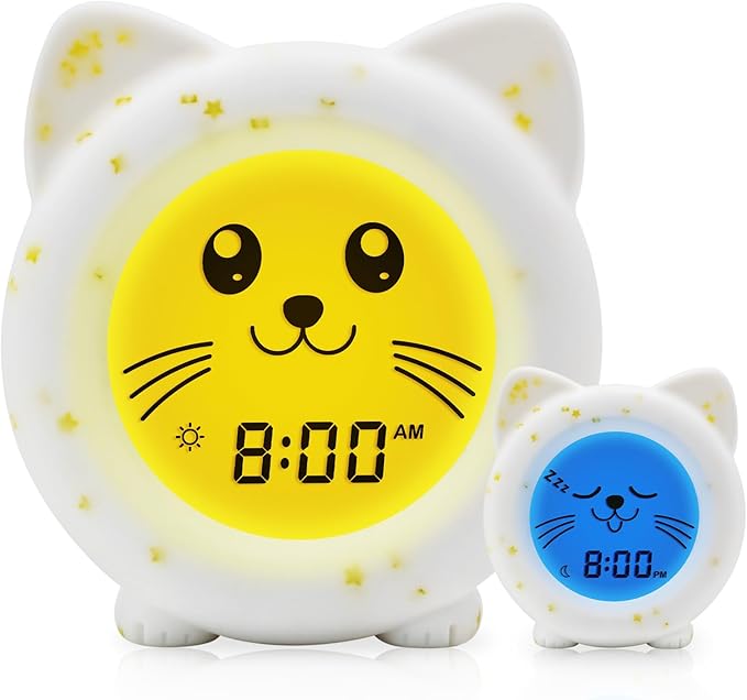 B&H Sleep Trainer Clock for Toddler, Cute Kids Ok to Wake Alarm Clock, Drop Proof, Rechargeable Young Children Night Light, Science-Backed Lighting for Peaceful Sleep and Ready to Wake Mornings