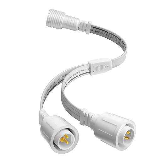 Y-Splitter for Eufy Permanent Outdoor Lights E22, Y-Connector Cable 3-Pin IP68 Waterproof Connector Compatible with Eufy E22, Ideal for Christmas, Halloween Holiday Decorations, 1 Female to 2 Male