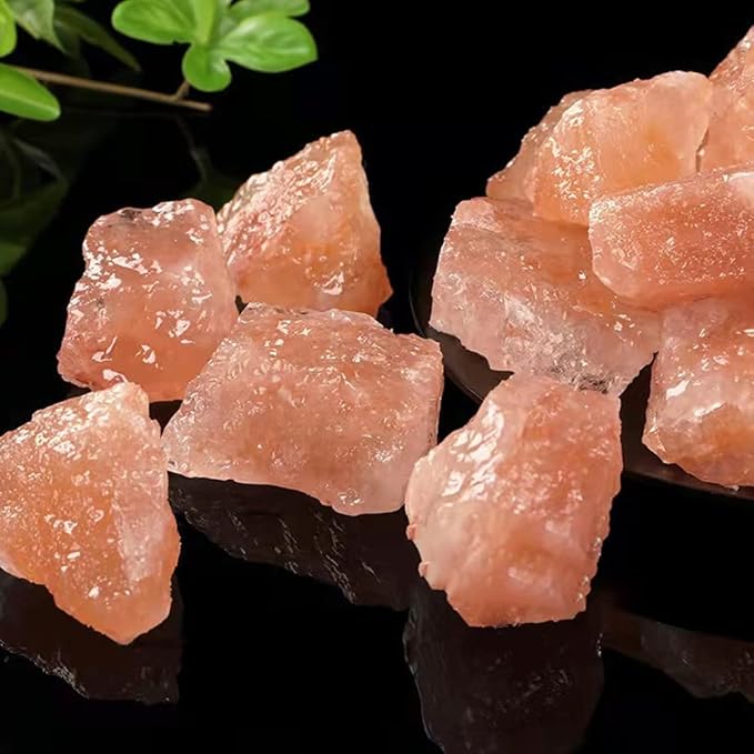 Himalayan Pink Crystal Salt Stones, 1.18 to 1.97 Inches, 0.22 Pounds for Salt Lamp, Bowl, and Decorations M33, Orange