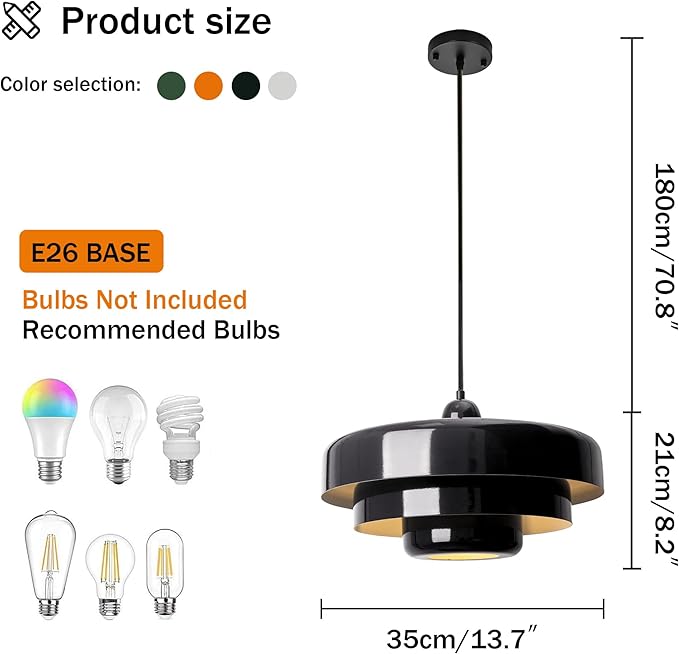 Black Pendant Lights Kitchen Island, Modern Ceiling Pendant Lighting Fixtures Adjustable Hanging Pendant Light 3-Layer Metal Shade Design Vintage Flush Mount Light for Dining Table Living Room Hallway