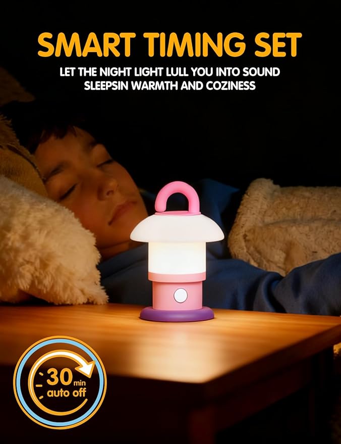 LED Night Light for Bedroom - Tap Control Table Lamp with 3 Brightness Levels, USB Rechargeable & Battery Powered Bedside Lamp for Kids and Nursery Christmas Gifts for Birthday
