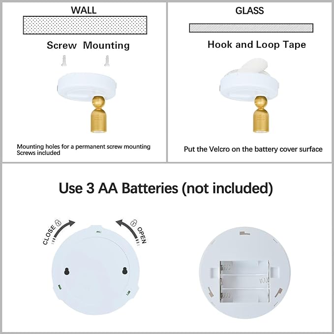 Picture Light Battery Operated, 3 Color Temperatures Picture Light with Remote, Indoor LED Spot Lights for Plants for Wall Frame Dartboard Art Painting Display Accent-White Gold