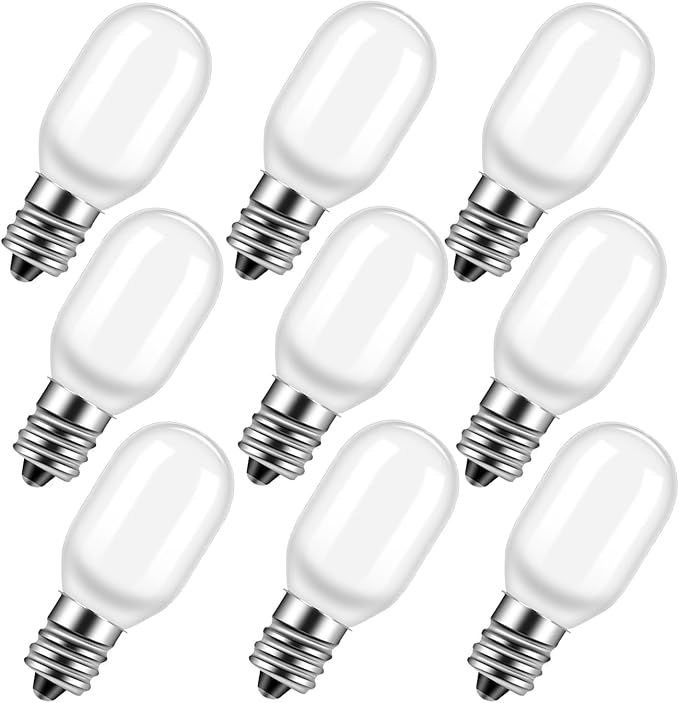 9PCS Christmas Village Replacement Light Bulbs-T20 Replacement Led Light Bulb,E12 Candelabra Base 0.7W 120V LED for Village Houses,Christmas Tree,Dept 56,Halloween Pumpkin Decor Accessories