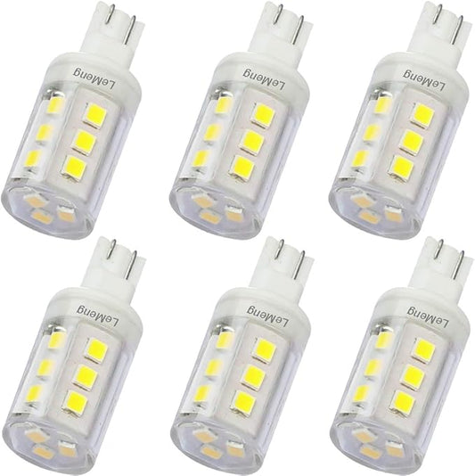 3W T10 Wedge Base RV 921 LED Light Bulb 12VAC/DC Landscape Garden Patio Path Driveway Malibu, RV Camper Trailer Motorhome Marine Boat Dome Fixture Lighting(6000K Daylight White)-6 Pack