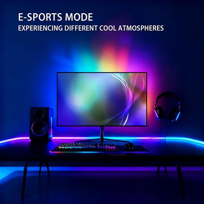 pc sync Light bar，LED Light Strips Deliver Synchronized Lighting Effects with Screen Colors and Music, Compatible with Win/Mac Systems. (PC Sync Light (for 32-34-inch Models))