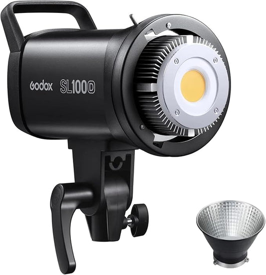 Godox SL100D Daylight LED Video Light, 100W 5600K 32100Lux @1M CRI 96+TLCI 97+ Bowens Mount COB LED Continuous Light, 8 FX Effects 0-100% Brightness Studio Light with APP Control