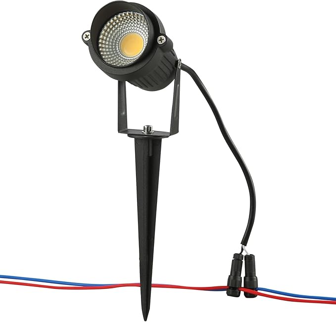 VEVOR Landscape Lighting, 6W Low Voltage LED Landscape Lights, IP66 Waterproof Landscape Spotlights Yard Lawn Garden Pathway Outdoor Lights 12V 24V 450LM Warm White 3000K (12 Pack with Connectors)