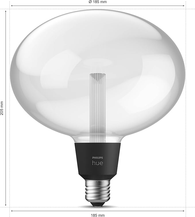 Philips Hue Lightguide Ellipse Smart LED Bulb – Handblown Glass - Color Changing Light - Compatible with Amazon Alexa, Apple HomeKit and Google Assistant - Bluetooth and Hue Bridge Compatible