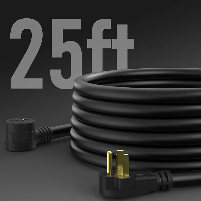 YESWELDER 25ft 250 Volt Welder Extension Cord 6 AWG Power Extension for Welding Machines, NEMA 6-50P to 6-50R