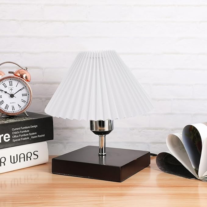 Pleated Lamp Shade for E27 Table and Floor Lamps Accordion Light Cover Softens Bright Light for Bedroom Living Room Study Decoration 9.84X9.84X6.3 Inches