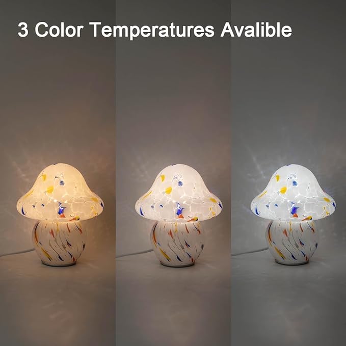 Mushroom Lamp for Bedroom,Mid Century Modern Lamp for Nightstand, Dimmable Retro Egg Tart Bedside Small Lamps,Unique Home Mushroom Decor Aesthetic Cute Table Lamps for Living Room