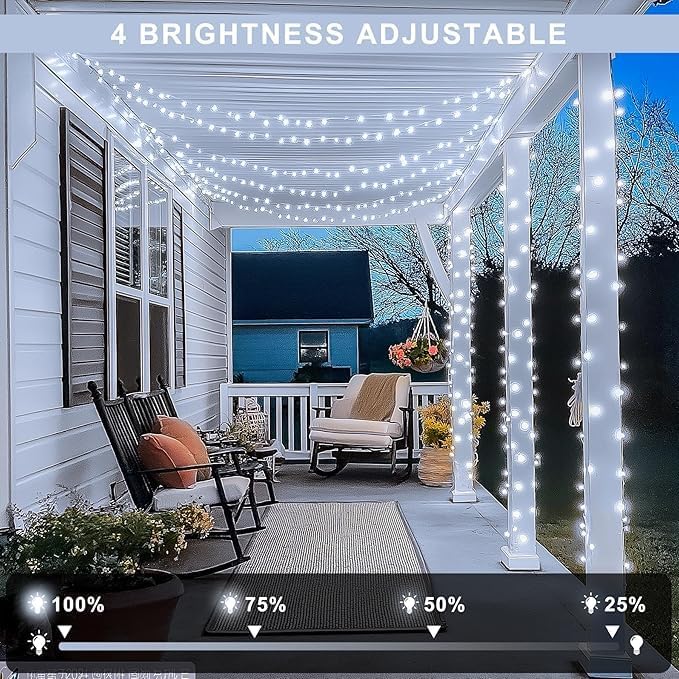 JMEXSUSS 168FT 600 LED White Christmas Lights Outdoor with Remote String Lights Indoor Plug in Cool White Twinkle String Light for Tree Room Party Wedding Decorations