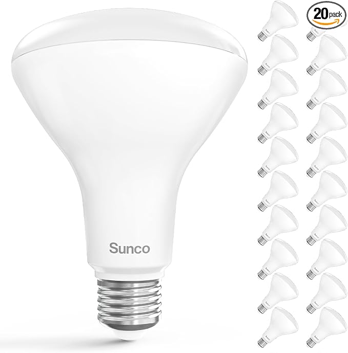 Sunco 20 Pack BR30 Light Bulbs LED, Recessed Can Light Bulbs, Indoor Flood Bulb, 850 LM, 11W (65W Equivalent), 5000K Daylight, Dimmable, E26 Base, for Home, Kitchen, Bedroom UL