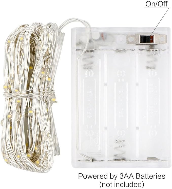 ANJAYLIA Fairy Lights, 10ft 30 LED Mini String Lights Battery Operated Firefly Starry Lights for Wedding, Bedroom, Party, Christmas, Warm White 2 Pack