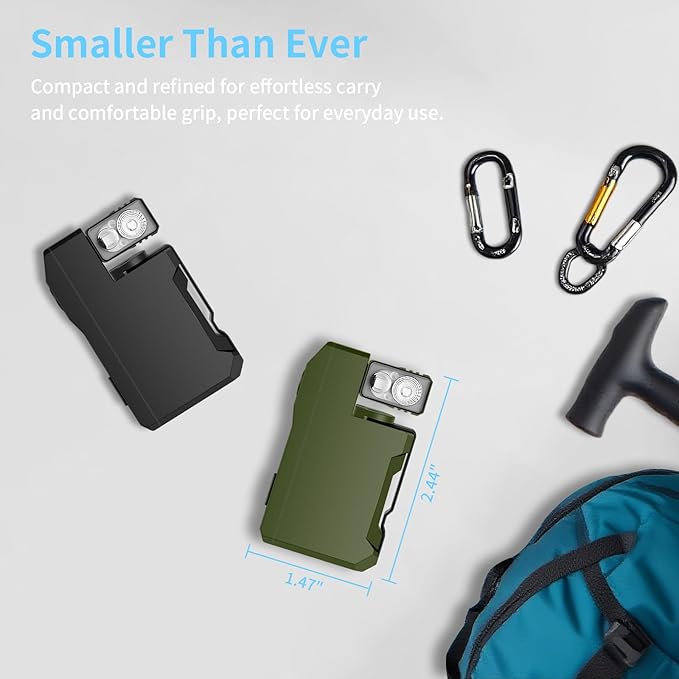 FLYSH G5 Rechargeable EDC Flashlight, Powerful RGB Flashights, 400 Lumens Portable Flat Mini Flashlights, IP68 Waterproof Multi-Mode Small Keychain Flashlight for Camping, Emergency (Green)