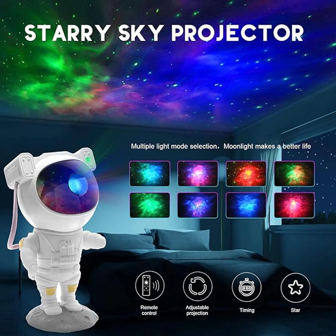 Star Projector Galaxy Night Light, Astronaut Galaxy Projector with Timer and Remote Control, Sunset lamp, Gift for Kids Adults for Bedroom, Birthdays,Christmas, Valentine's Day. ﻿