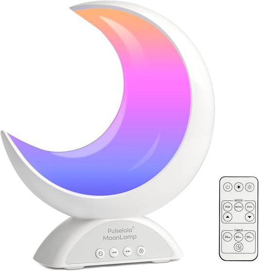 Touch Moon Table Lamp with RGB Adjustable Light, Scene Mode and Music Mode, Warm White LED Moon Light, Suitable for Home Decoration, Bedroom Living Room Desk.
