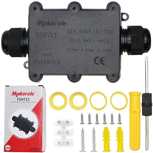 Underground Electrical Box Waterproof IP68 Junction Box,2 Way Plug Line M20 Coaxial Cable Junction Box Connector Wire Range 5 to 15mm Outdoor External Electric Power Cord Boxes