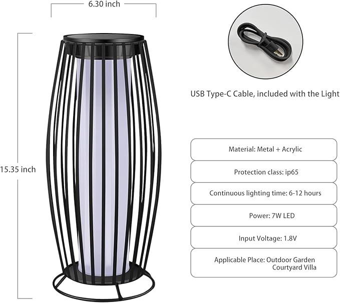 Solar Outdoor Floor Lamp, Flickering Flame Solar Outdoor Light,Solar Lanterns Outdoor Waterproof, Auto On/Off Solar Lantern for Porch, Garden, Patio, Lawn, Deck, Decorating