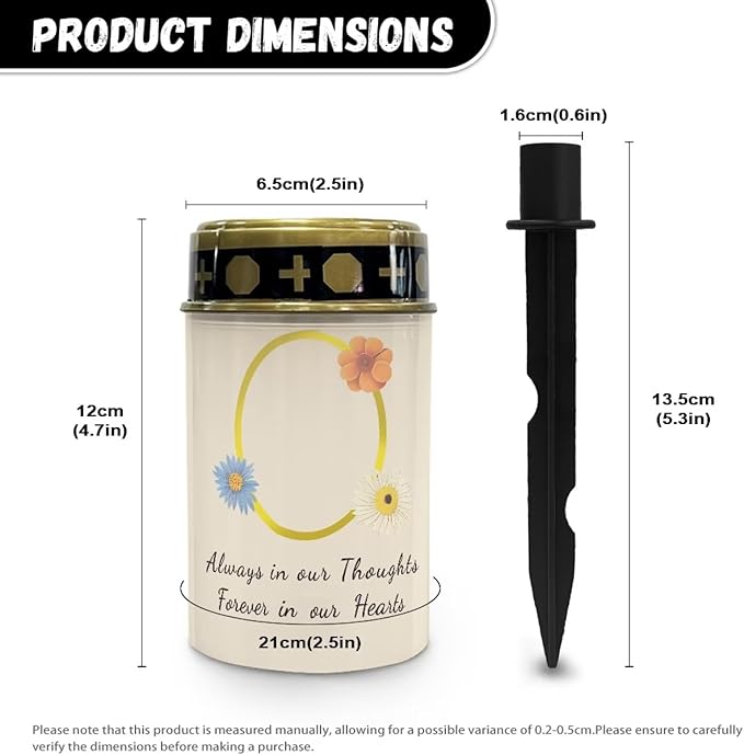 Personalized Solar Lights for Cemetery Decorations Custom Flameless Candles with Photo Name Waterproof Outdoor Solar Power Lights Memorial Flameless Candle