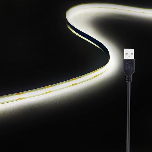 COB LED Strip Lights, USB LED Light Strip 5V LED Light Strips, 3.28FT 6000K USB LED Light Strip, Thin Led Light Strip for TV Lights, Bedroom, Living Room, Cabinet