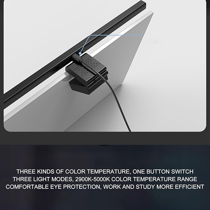 Computer Monitor Lamp, LED Screen Light Bar for Eye Caring, Stepless Dimmable, Touch Control, Office Monitor Light (White)